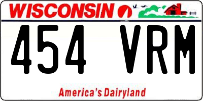 WI license plate 454VRM