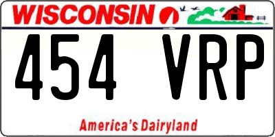 WI license plate 454VRP