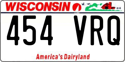 WI license plate 454VRQ