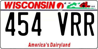 WI license plate 454VRR