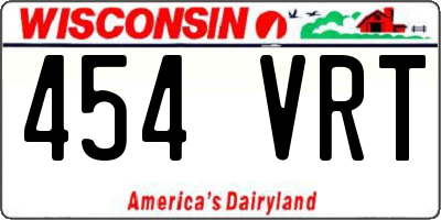 WI license plate 454VRT