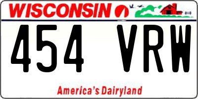 WI license plate 454VRW