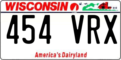 WI license plate 454VRX