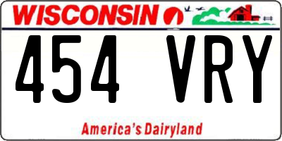 WI license plate 454VRY