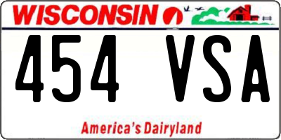 WI license plate 454VSA