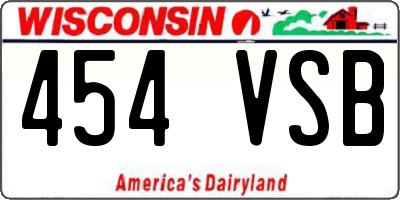 WI license plate 454VSB