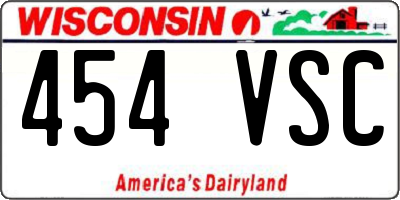 WI license plate 454VSC