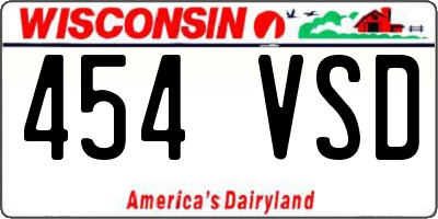 WI license plate 454VSD