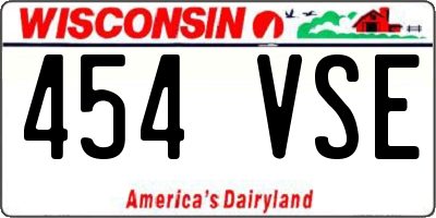 WI license plate 454VSE