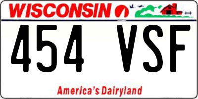 WI license plate 454VSF