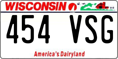 WI license plate 454VSG