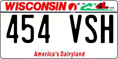 WI license plate 454VSH
