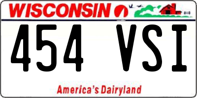WI license plate 454VSI