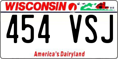 WI license plate 454VSJ