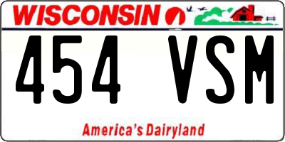 WI license plate 454VSM