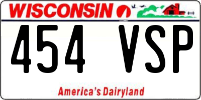 WI license plate 454VSP