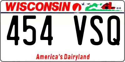WI license plate 454VSQ