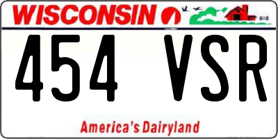 WI license plate 454VSR