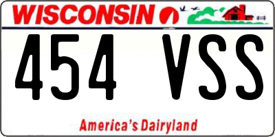 WI license plate 454VSS