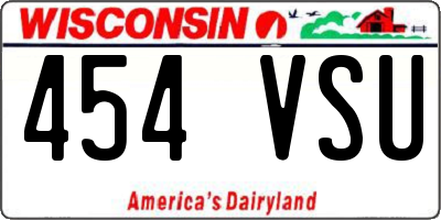 WI license plate 454VSU