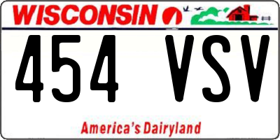 WI license plate 454VSV