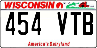 WI license plate 454VTB