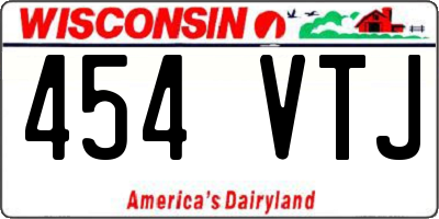 WI license plate 454VTJ