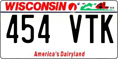 WI license plate 454VTK