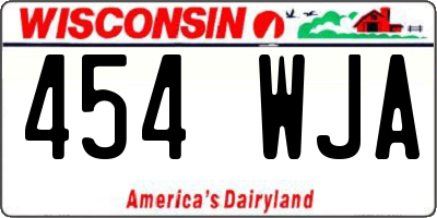 WI license plate 454WJA