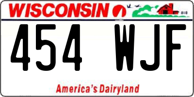 WI license plate 454WJF