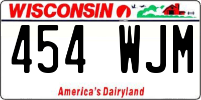 WI license plate 454WJM