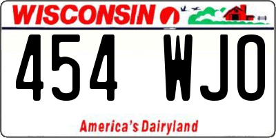 WI license plate 454WJO
