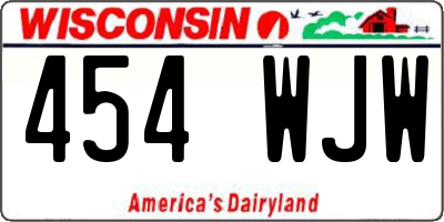 WI license plate 454WJW