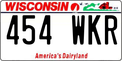 WI license plate 454WKR