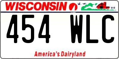 WI license plate 454WLC