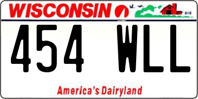 WI license plate 454WLL