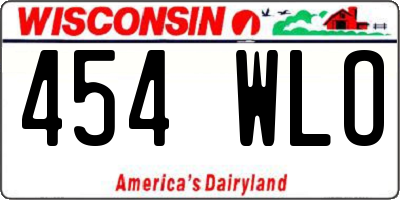 WI license plate 454WLO