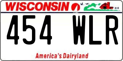 WI license plate 454WLR