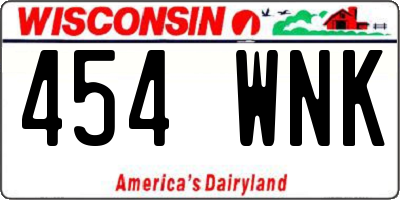 WI license plate 454WNK