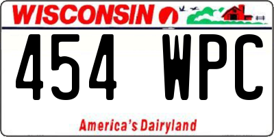 WI license plate 454WPC
