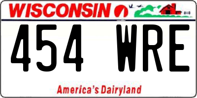WI license plate 454WRE