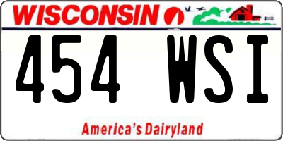 WI license plate 454WSI
