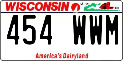 WI license plate 454WWM