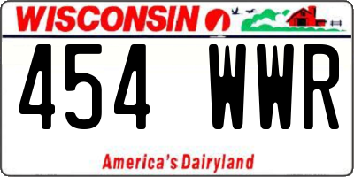 WI license plate 454WWR
