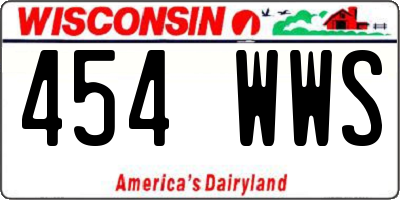 WI license plate 454WWS