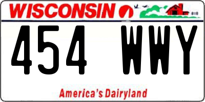 WI license plate 454WWY