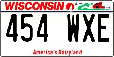 WI license plate 454WXE