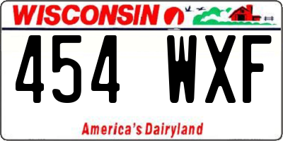 WI license plate 454WXF