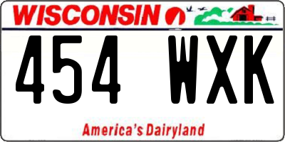 WI license plate 454WXK