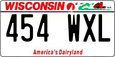 WI license plate 454WXL